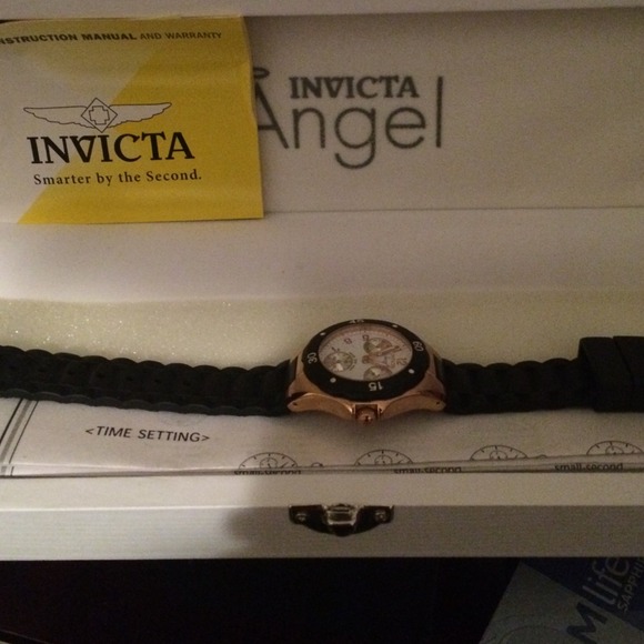Invicta Angel watch blk & rose gold