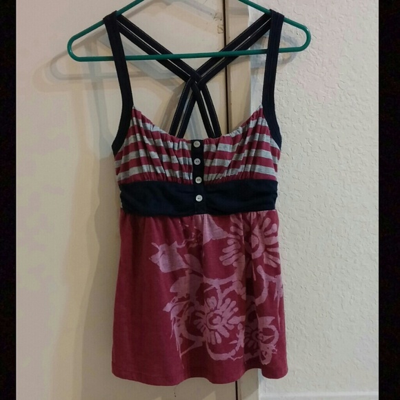 Criss-Cross Back Empire Waist Top