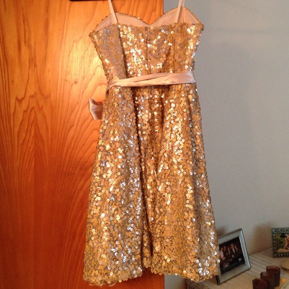 Nordstrom Gold Sequin Dress - Picture 2 of 4