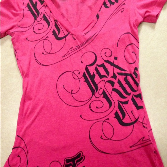 Fox riders v neck t shirt