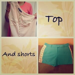 🚫TEAL SHORTS SOLD🚫 Ivory one shoulder top