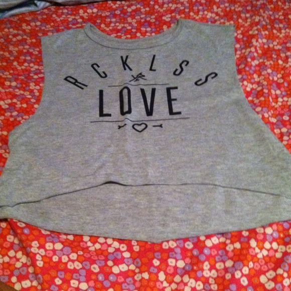 Young and reckless grey tank