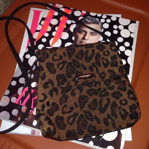 Leopard print Nine West Crochet Crossbody Purse!