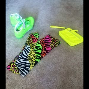 ⚡️FLASH SALE⚡️Neon colored animal print leggings