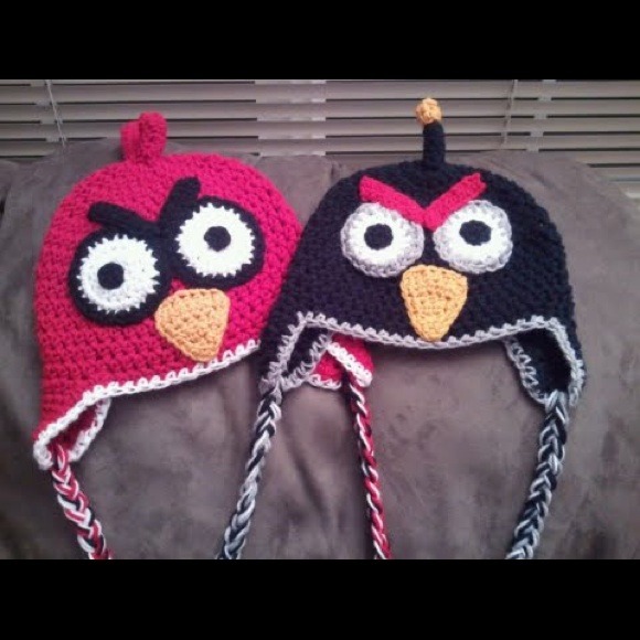 Angry bird crochet hats