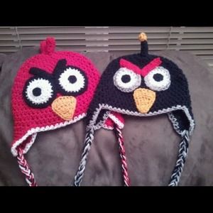 Angry bird crochet hats