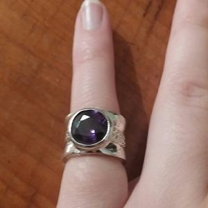 Sterling silver and amethyst ring sz 4