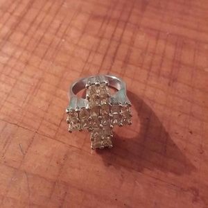 Sterling silver cross ring