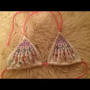 Victorias Secret Jeweled Bikini Top size small