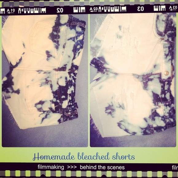 Homemade bleached denim shorts - Picture 1 of 1