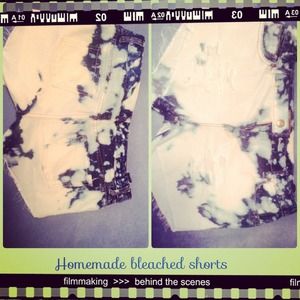 Homemade bleached denim shorts
