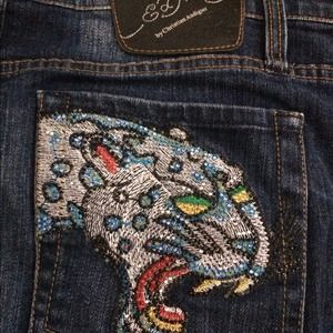 Ed Hardy Mini Skirt with rhinestone