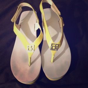 Yellow Calvin Clein sandals