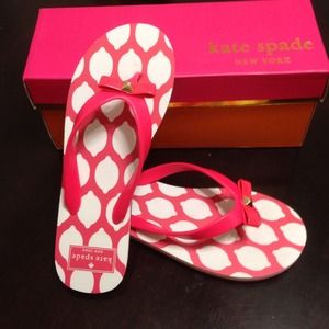 Kate Spade "Fiji" pink bow flip flops