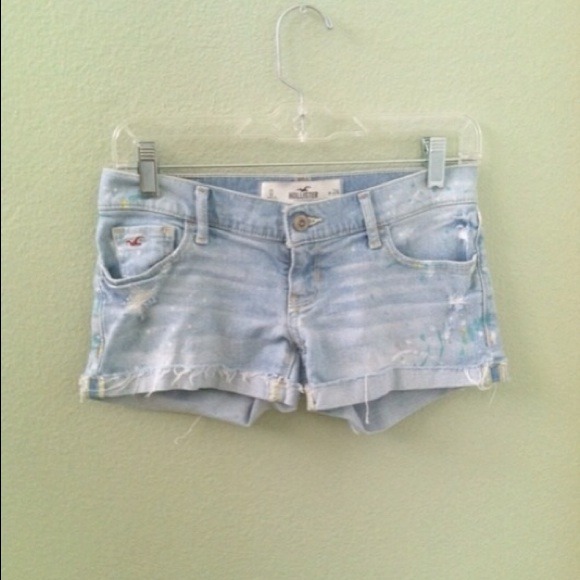 Hollister Paint Splatter Lightwash Shorts - Picture 1 of 2
