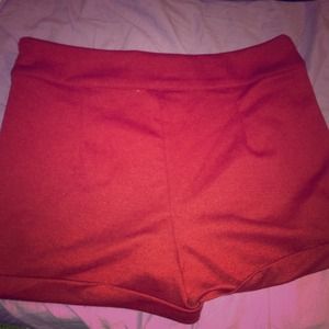 Red high waisted forever 21 shorts