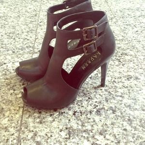 Lauren Ralph Lauren Black Peep Toe Booties