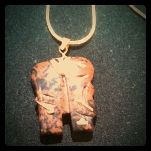 Gold and Brown Elephant necklace