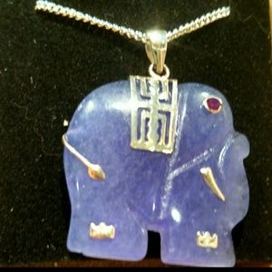 Lavender elephant necklace