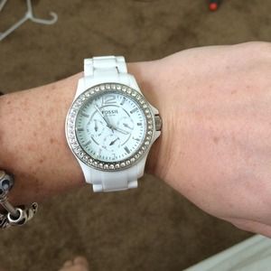 White fossil watch