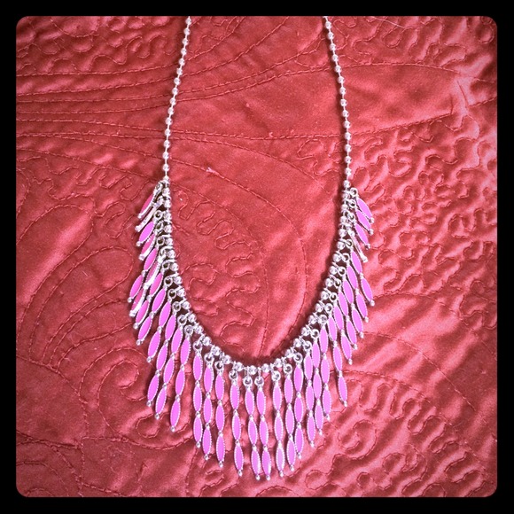Silver and pink necklace