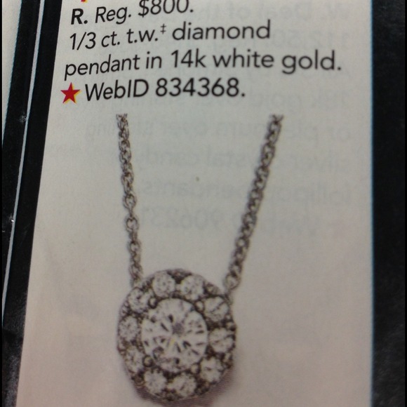 14 K diamond  pendant in white gold necklace.