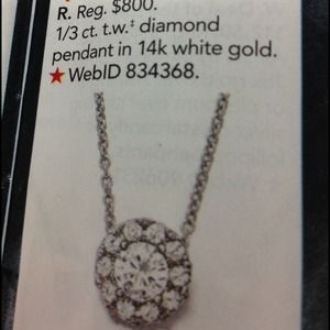 14 K diamond  pendant in white gold necklace.