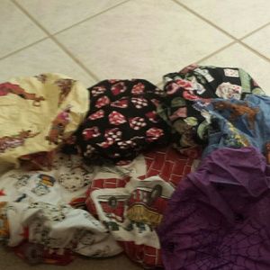 Lot of 7 scrub bouffant hats