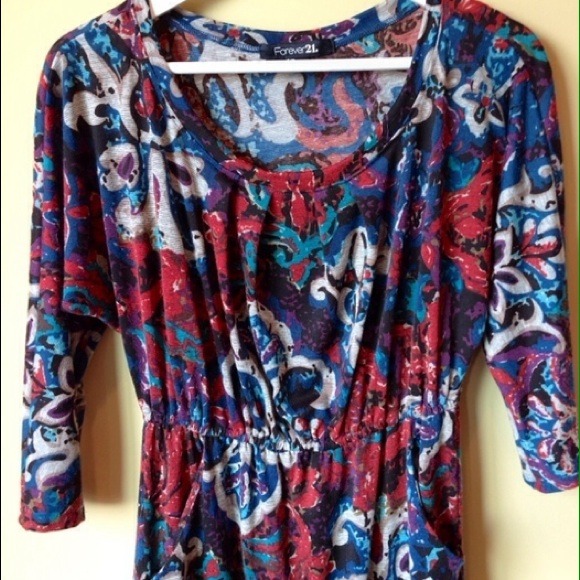 Forever 21 Pattern Dress- S - Picture 2 of 4