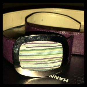 Authentic Hermes Belt Sz 80, Leather, Color Purple