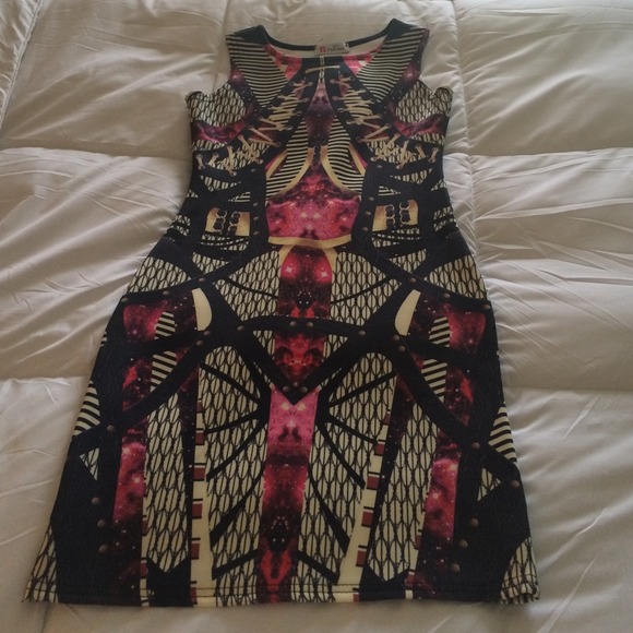 Pink and Black Bandage Dress