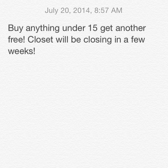 Buy 1 15 and under get another item for free