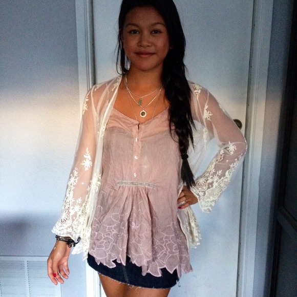 Tops - Boho Sheer Lace Cover Up