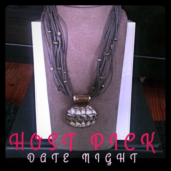 Handcrafted leather pendant necklace