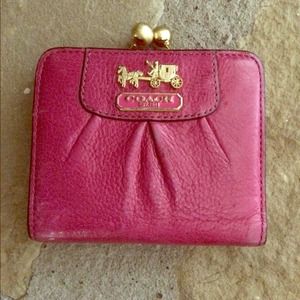 Coach magenta leather wallet