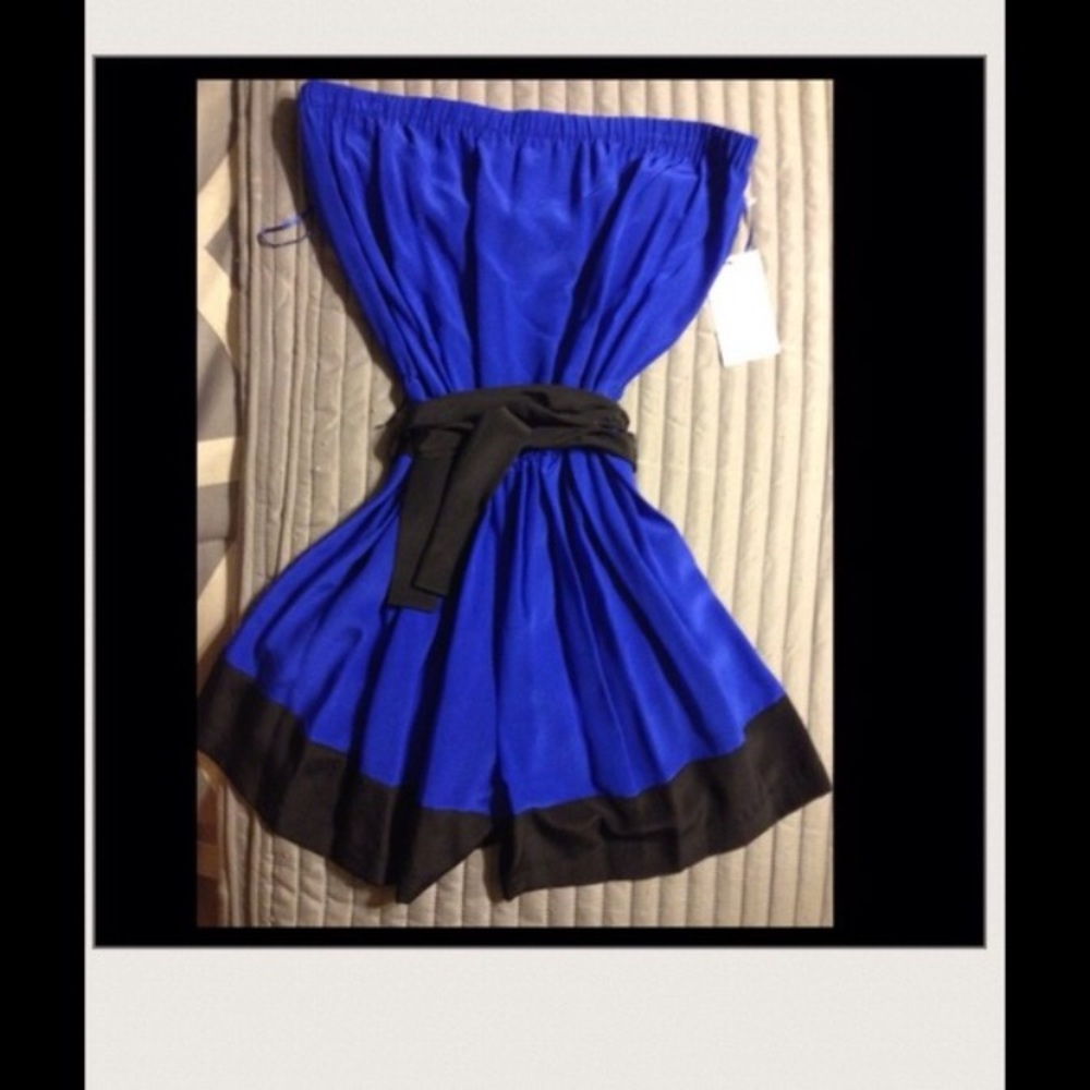 GORGEOUS blue strapless romper by ROBERT RODRIGUEZ
