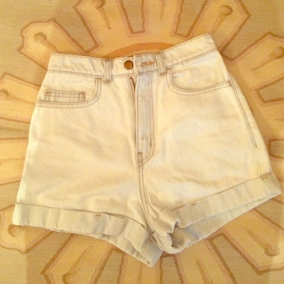 High waisted American Apparel jean shorts