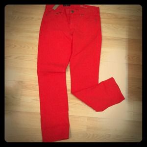 Jcrew red skinny jeans