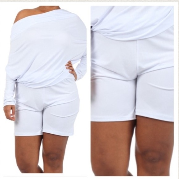 White romper shorts