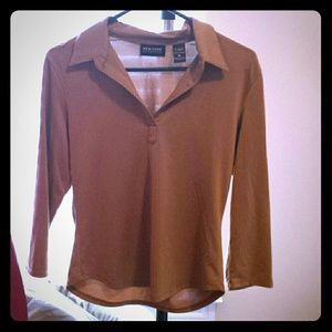New York & Company Tan Long Sleeve Shirt