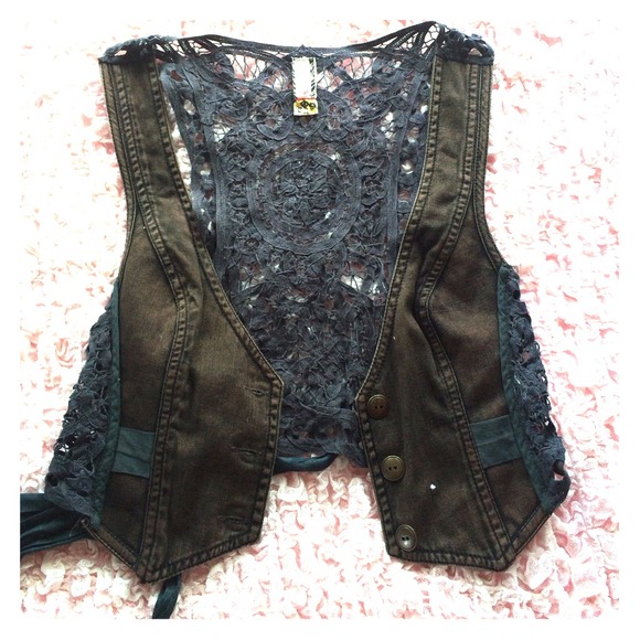 Free People Lace Detail Vest