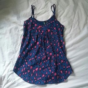 Blue and pink animal print top