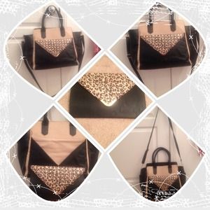 2 In 1 Cheetah Beige/Black Purse SB Special