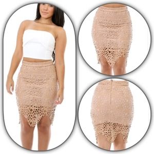 Cutout Leatherette Skirt