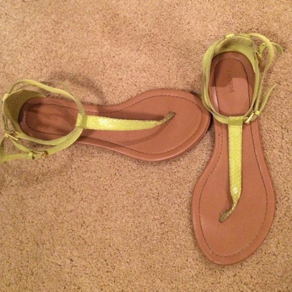 Lime green gladiator sandals from Express
