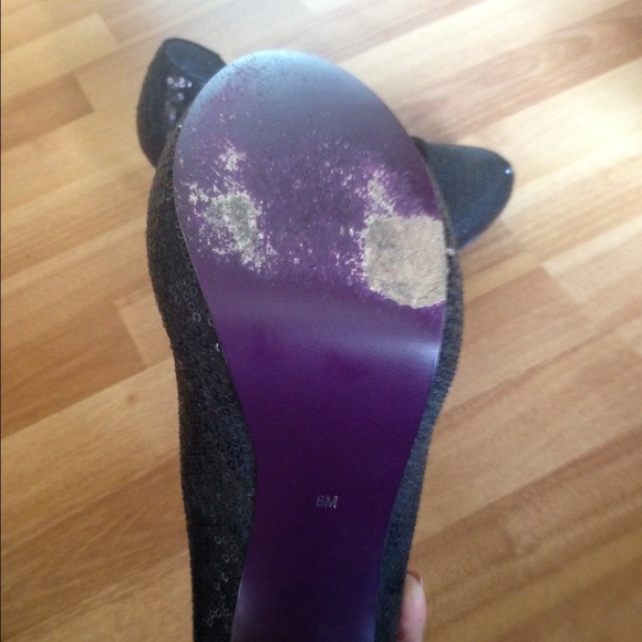 Black Sequin Pumps - Picture 2 of 4