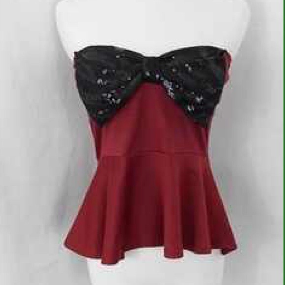 🛑 SOLD 🛑 Bow Sequin Tube Top