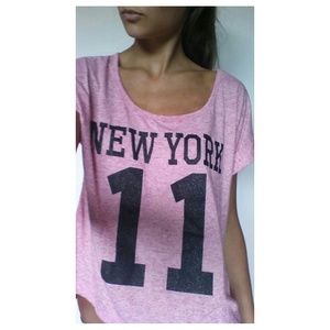 NEW YORK cute pink top