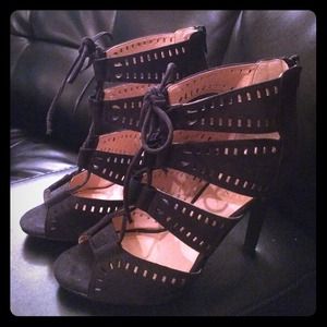 Black high heel sandals