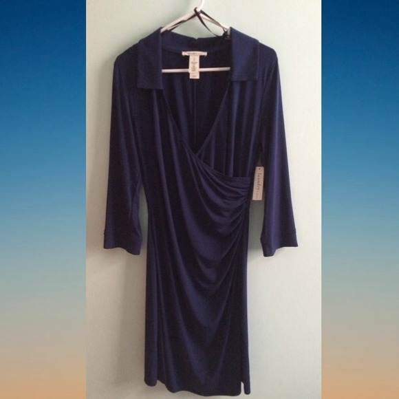 Laundry by design nite sky faux wrap dress